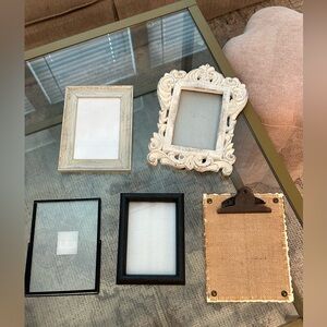 Lot of FIVE 4x6 picture frames